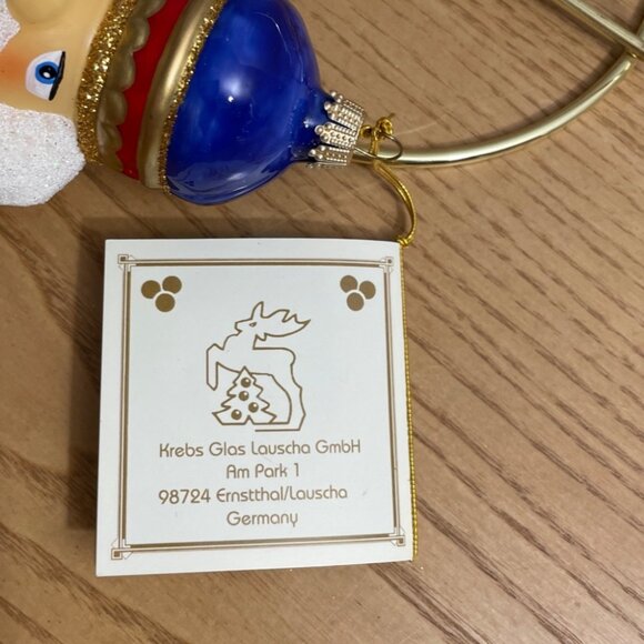 Krebs Glas Lauscha Nutcracker Christmas Ornament Handcrafted Glass 1990s Germany - Picture 8 of 12